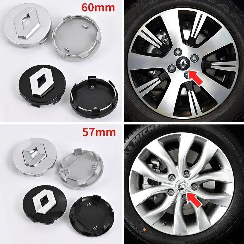 Hub Caps For Renault Megane 2 3 Clio 4 5 Trafic Captur Emblems Kangoo Zoe 4PCS 57mm 60mm Car Wheel Center Cap Logo Hub Badge Rim