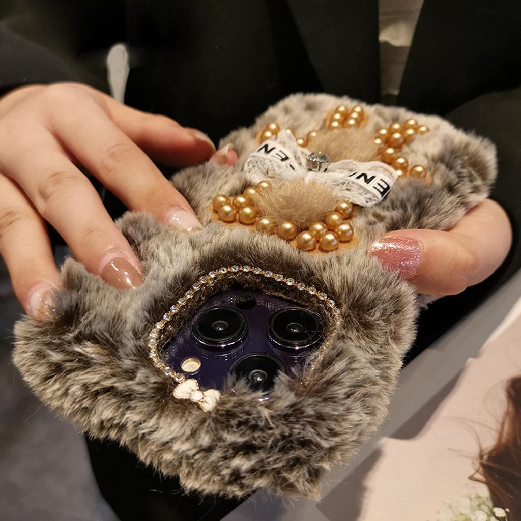 Чехол для телефона с изображением милого плюшевого медведя из мультфильма для iPhone 15 14 13 12 11 Pro Max, универсальный, устойчивый к падениям, креативный чехол для телефона с подогревом для рук