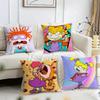 Мультяшная Наволочка для Подушки с Изображением Rugrats – Смешная, Двусторонняя, Плюшевая – Для автомобиля, дивана, спальни, идеальна в качестве подарка.