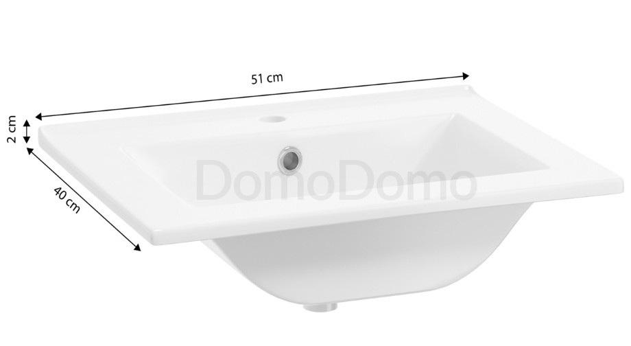 Bathroom cabinet with washbasin 50 cm, hanging, craft oak, soft-close Pinia