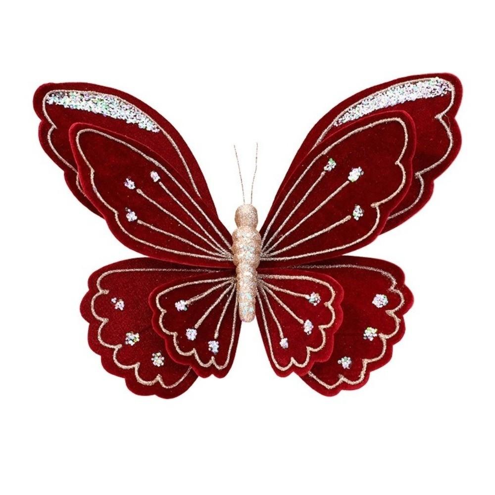 Glitter Coated Artificial Glitter Butterfly Large Size Simulated Butterfly Tree Decor Party Decor