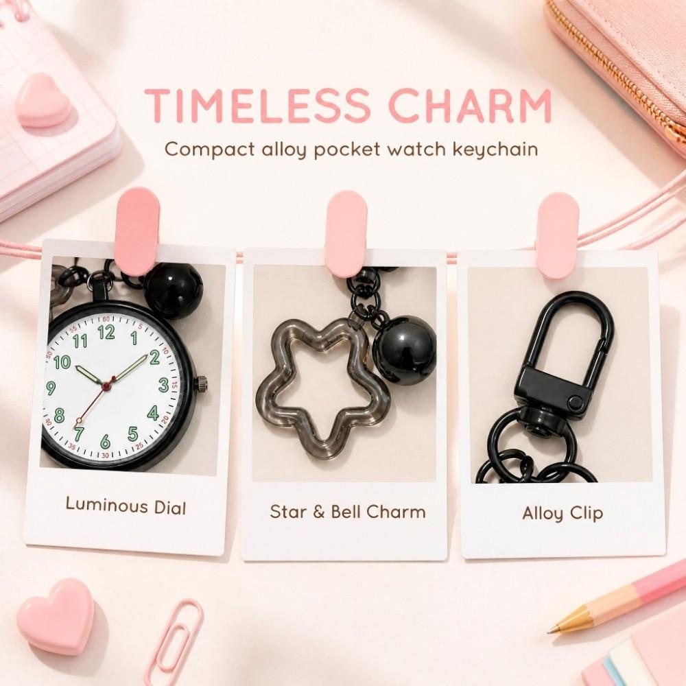 Mini Pocket Watch Key Chain Easy Reading Time-Telling Wall Clock Decoration  Student