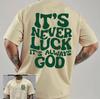 Unisexs God Luck Letter Printed Sports and Leisure Versatile Short Sleeve Tshirt for Daily Street Wear Short Sleeve