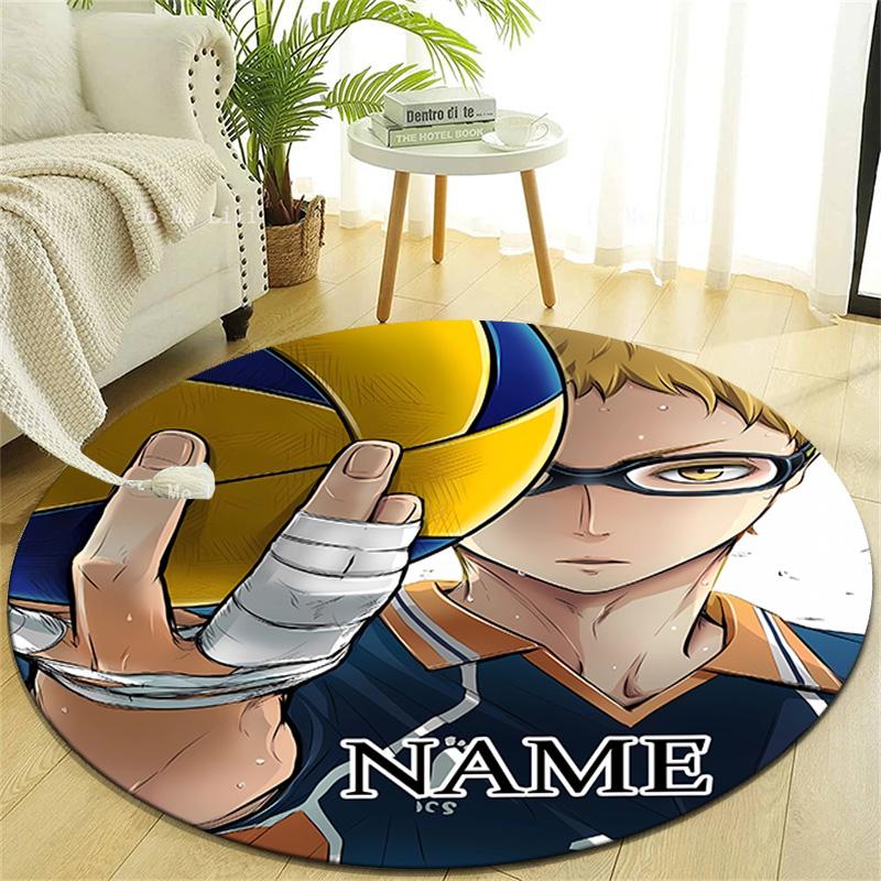 Personalized Haikyuu Round Chair Office Rug - Perfect for Mat, Office Chair & More - Ideal Gift for Birthdays and Holidays