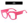 Fashion New Versatile Concave Style Trendy Women's Flat Mirror Square Wide Leg Retro Casual Eyeglass Frame