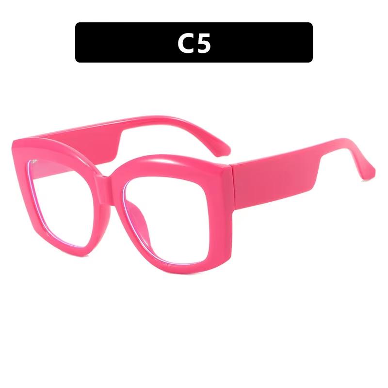 Fashion New Versatile Concave Style Trendy Women's Flat Mirror Square Wide Leg Retro Casual Eyeglass Frame