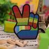 2 Pcs Rainbow Peace Sign Hand Victory & LGBT Pride Peace Fingers Embroidered Patch Iron On Applique
