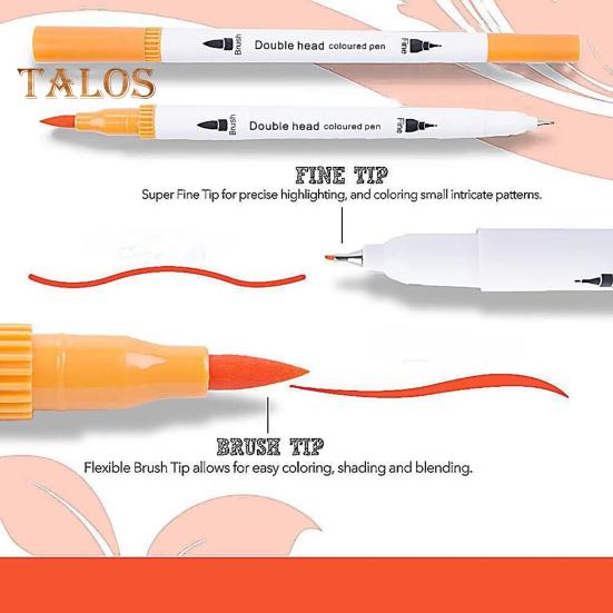 Набор цветных ручек для граффити, цветные контурные ручки, двухсторонняя кисть и тонкие маркеры для письма, раскрашивания в стиле скрапбукинга