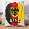 Custom Name German Flag Crest blanket for Couch & Bed, Plush Cozy Fuzzy Blanket Super Soft & Warm Blankets for Fall and Winter. 0908221