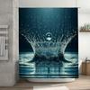Shower Curtain Splash Effect Blue Water Drop Design Waterproof Bathroom Decor Customizable Size Options Available For Purchase O
