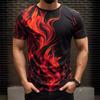 Мужская уличная футболка с круглым вырезом и коротким рукавом с 3D цифровой печатью «Крутое пламя»