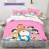 Doraemon2 Pattern Bedding Quilt Set  Home Decoration  Gift (1 * duvet cover + 2 * pillowcase  without core)