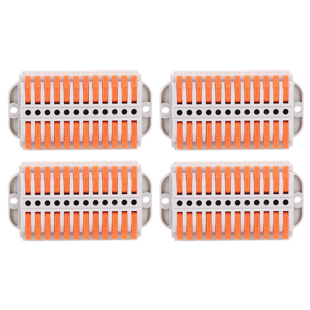 4Pcs Compact Wire Conductor ABS Copper Flame Retardant Quick Conductors Terminal Block