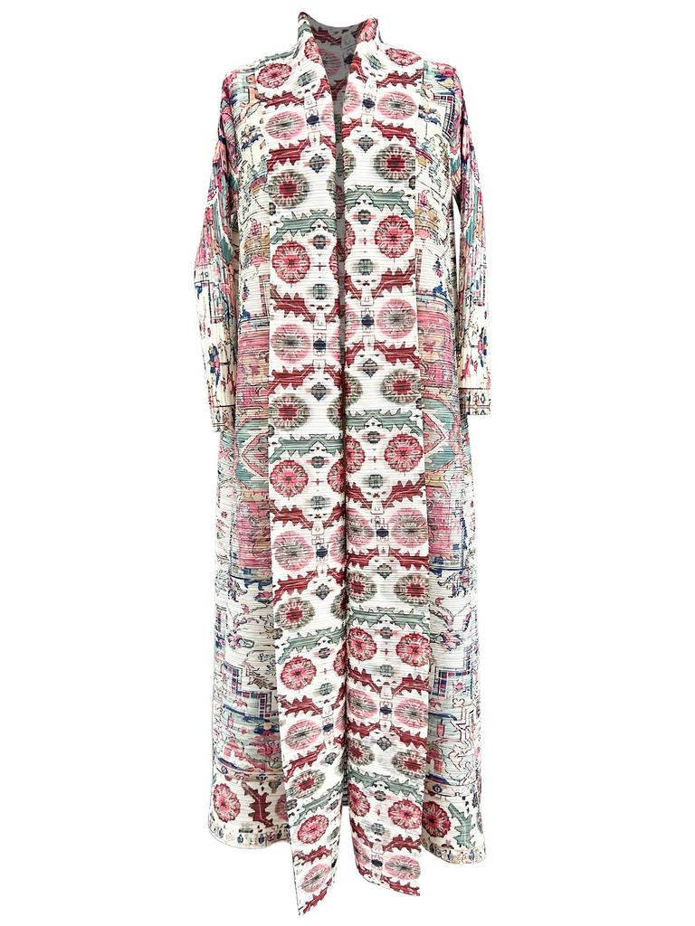 Women's Issey Miyake Pleated Print Cardigan Abaya - Long, Plus Size Arab Robe