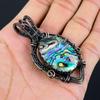 Abalone Shell Gemstone Чистая медная проволока Обернутая подвеска ручной работы Уникальные ювелирные изделия