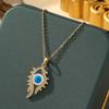 Популярное ожерелье из титановой стали синего цвета «Злой глаз» для женщин – Универсальное и персонализированное ювелирное изделие-цепочка для ключицы