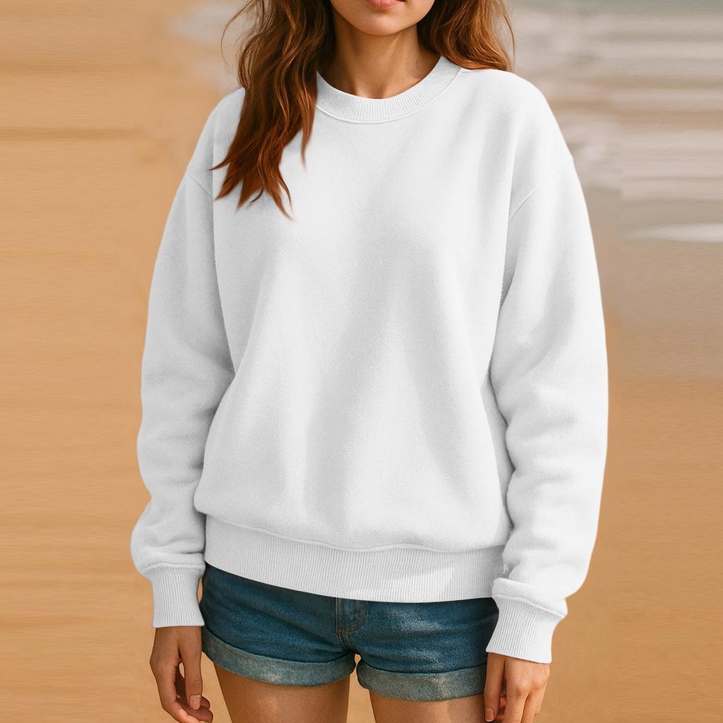 Crewneck Sweatshirt For Women Fall Graphic Sweatshirts Vacation Long Sleeve Drop Shoulder Pullover