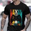21st Birthday Shirt for Men Funny Tshirts for Gamer Son Short Sleeve Men Tshirts Black Retro Birthday Party T-shirts