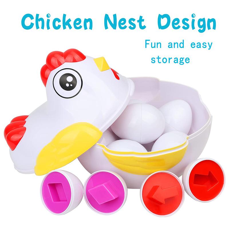 12 Matching Eggs Montessori Sensory Baby Toys Easter Eggs Chicken Colors Shapes Sorter Learning Educational Toy For Kids Gifts
