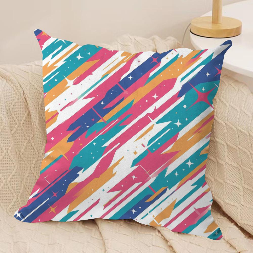 Classic Striped Cushion Cover Pillowcase Ultra Soft Skin Friendly Fabric Cloud Like Comfort Concealed Zipper