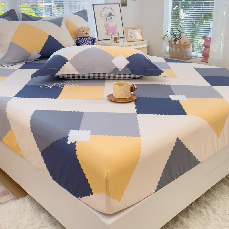 100%Cotton Bed Sheets Flower Printed Fitted Sheets for Bed Sábanas Para camaQueen/King Bed Sheet Cotton(without Pillowcase)