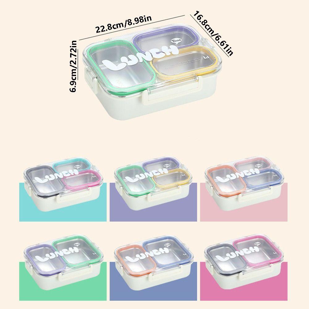 2/3 Compartments Portable Food Container Food Grade Divided Lunch Plate Outdoor Activities