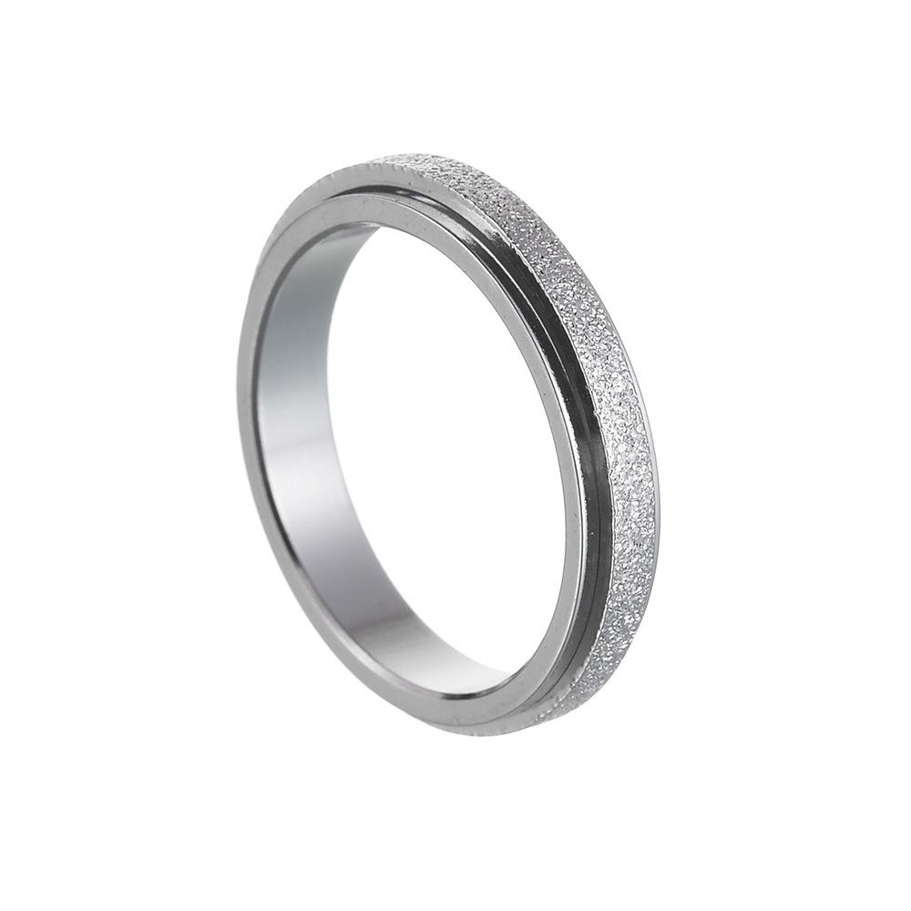 4mm Frosted Titanium Steel Rotating Ring Simple Neutral Men and Women Wedding Proposal Stainless Steel Hand Jewelry