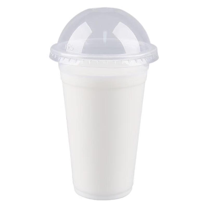 Disposable Transparent Pearl Milk Tea Cups with Flat Lids