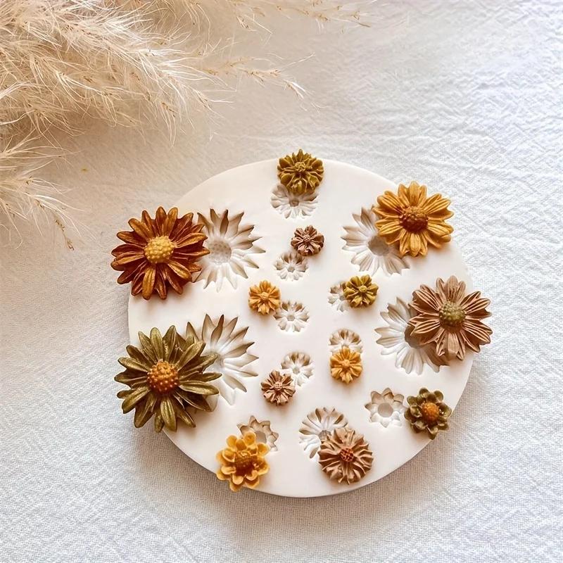 1 шт. Цветочная силиконовая форма для букета, литейная форма для самостоятельного украшения, шоколадная сахарная смола, свеча, 3D-форма, инструменты для поделок