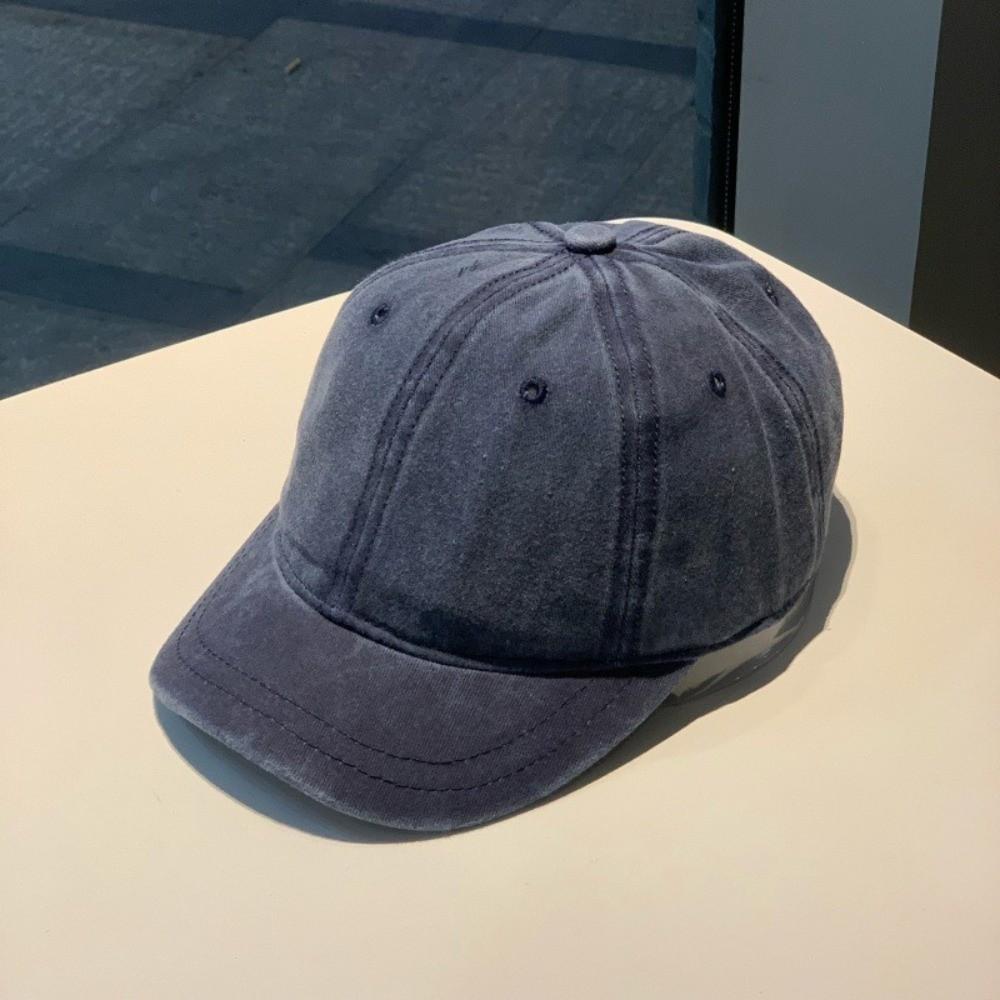 Short Brim Baseball Cap Washed Cotton Trucker Hat Sun Protection Visor Hat Outdoor Sports
