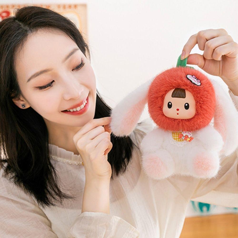 Cartoon Little Raccoon Plush Doll Cute Animal Strawberry Cat Doll Kids Birthday Christmas