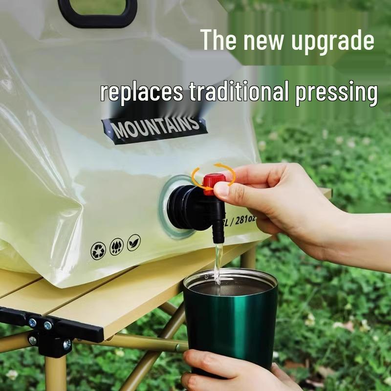 Портативный складной мешок для воды для улицы - Большая вместимость, пищевой, утолщенный, для хранения, для кемпинга и фестивалей