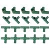 Зеленые пластиковые соединители для каркаса 11 мм для надежной опоры в саду 20 шт.