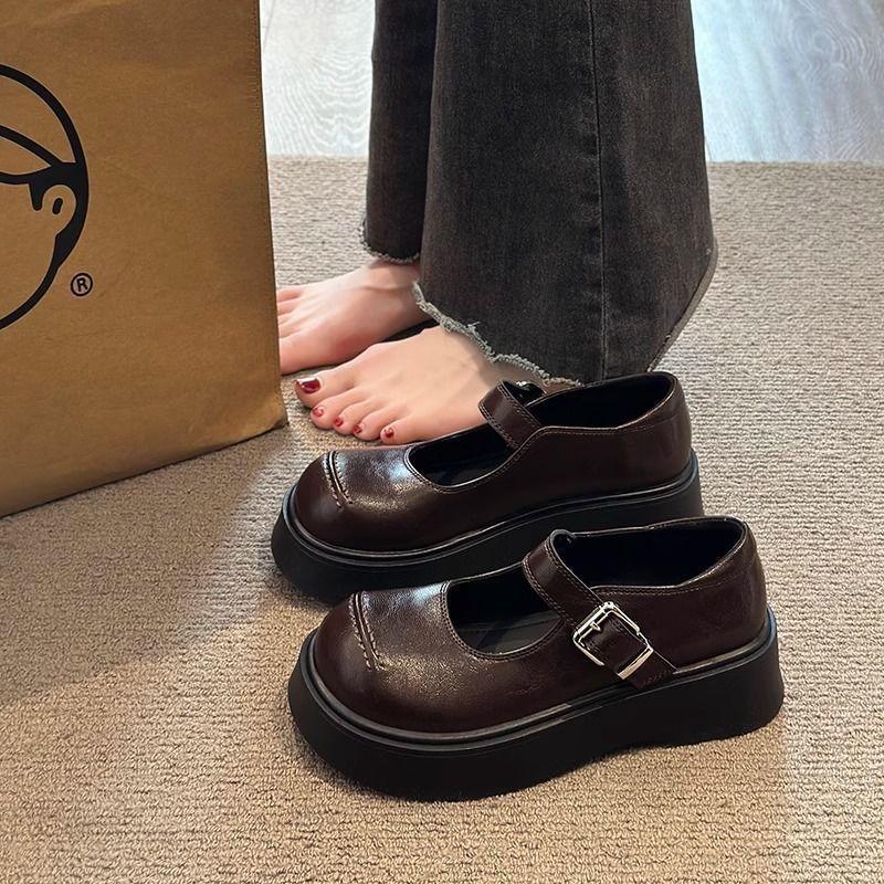 With Skirt JK College Style Mary Jane Single Shoes French Foreign Style Retro Platform Small Leather Shoes Women's 2025 Spring and Autumn New Models