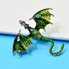 Enamel Dragon Brooches For Women Men 6-color Rhinestone Flying Legand Animal Party Office Brooch Pins Gifts