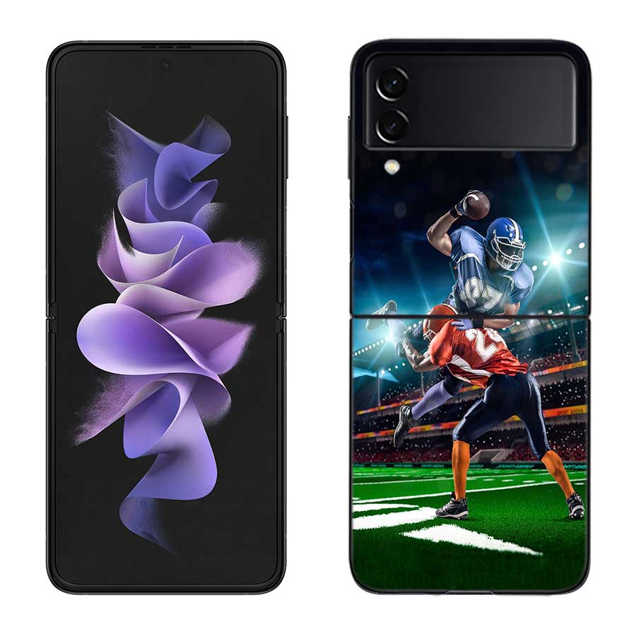 Эстетика Предельной Прочности Регби Чехол Для Телефона Для Samsung Z Flip 7 6 5G Galaxy Z Flip 5 4 3 Черный Жесткий Чехол-Крышка Роскошный ПК She