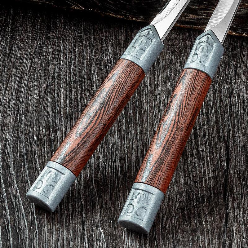 1 шт. Маленький прямой нож из нержавеющей стали высокой твердости, фруктовый нож с имитацией древесного зерна, подходит для использования на кухне