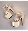 Women's Patent Leather 17CM Super High Heel Sandals Sexy Thin Heel Platform Open Toe Slip On Mules Summer Shoes LFD-181-41