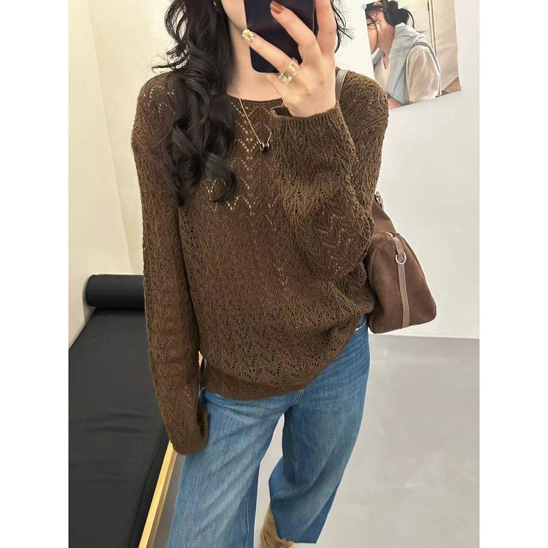 Women Autumn Winter Loose Knitted Sweater Soft Warm Long Sleeve Solid Color Casual Oversized Pullover Daily Streetwear Tops