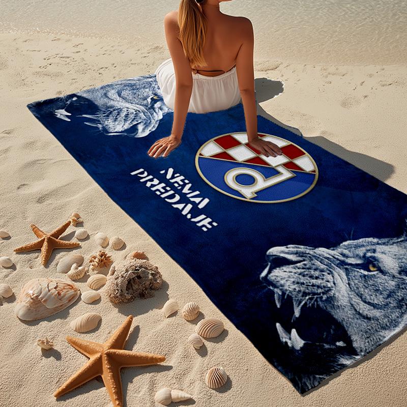 Dinamo Zagreb Basketball Club Microfiber Beach Towel, Lightweight And Quick-Dry, for Summer Travel, Beach Essential, Swimming Pool