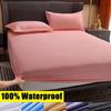 2023 New Solid Bed Mattress Cover 99% Waterproof Mattress Protector Pad Fitted Sheet Separated Water Bed Linens with Elastic Multi Size
