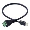 30cm Long Type C to 2 Pin Solderless Power Adapter Cable 9V 12V 20V Selection Voltages 3A for Fan Blower LED Light