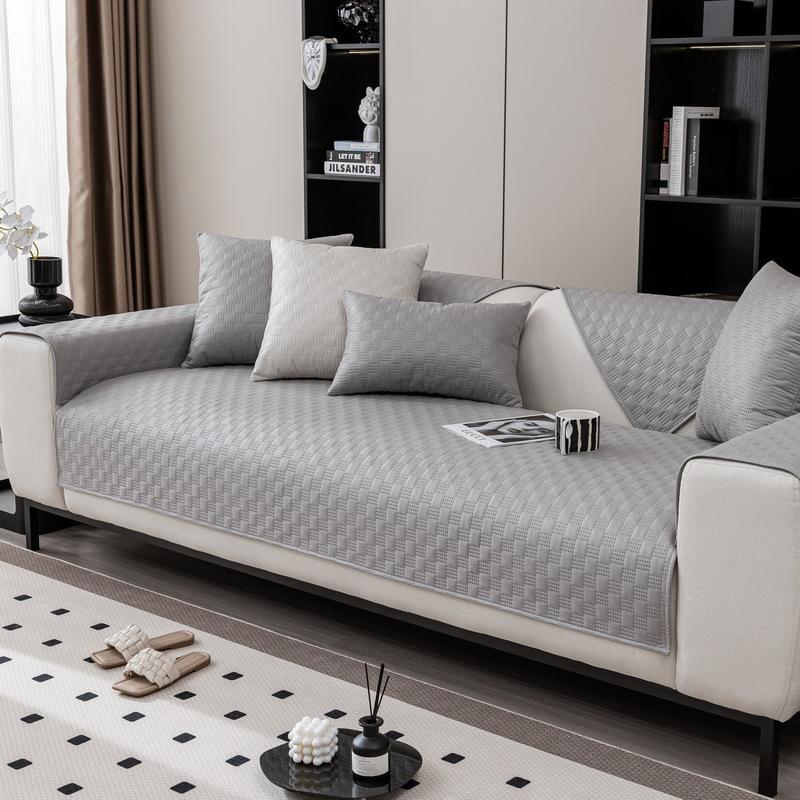 New Waterproof L-shaped Sofa Cover Plaid Fabric Universal Anti-Slip Pet Dog Kids Sofa Mat Covers Living Room Sofas Slipcovers