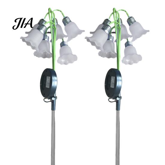 Decorative Outdoor Flower Lamps 6 Head Lily Solar Garden Light, IP44 Waterproof Lights Stake Lamp for Yard Patio, Pathway Landscape Lighting