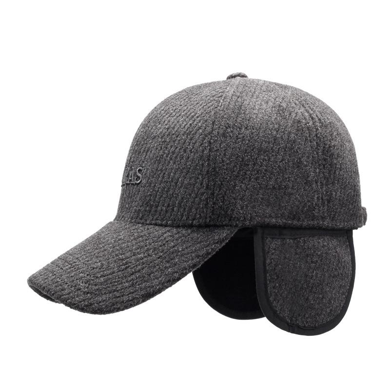 Зимние защитные наушники и бархатные мужские хлопковые шапки для людей среднего и пожилого возраста, теплые бейсболки, уличные кепки с защитой от холода и ветра