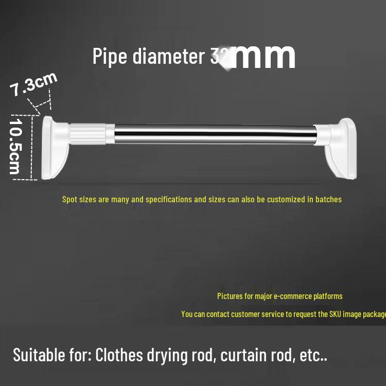 Телескопическая штанга из нержавеющей стали для сушки одежды, поддержки на балконе, штор, душа и подвешивания в шкафу