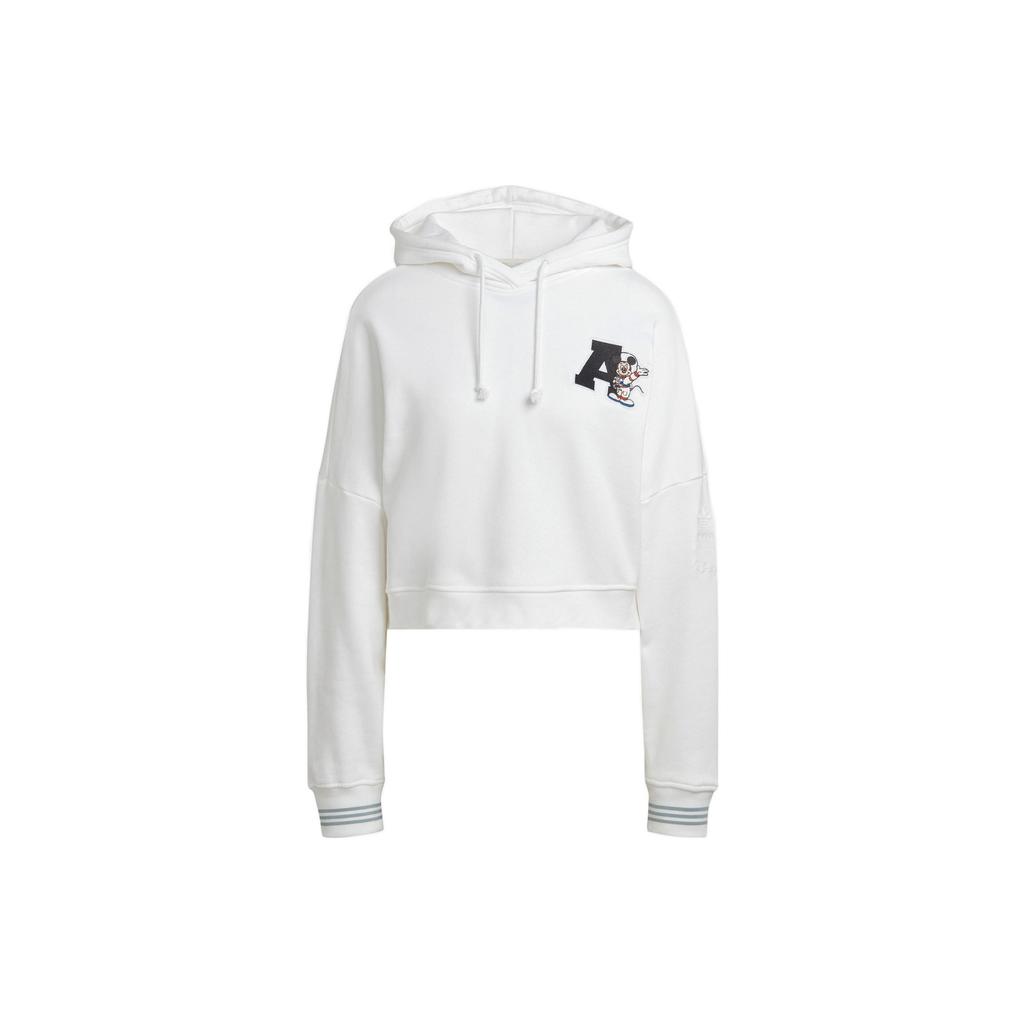 adidas Пуловер с буквенным принтом Originals Disney, женские топы с капюшоном белого цвета HL9055