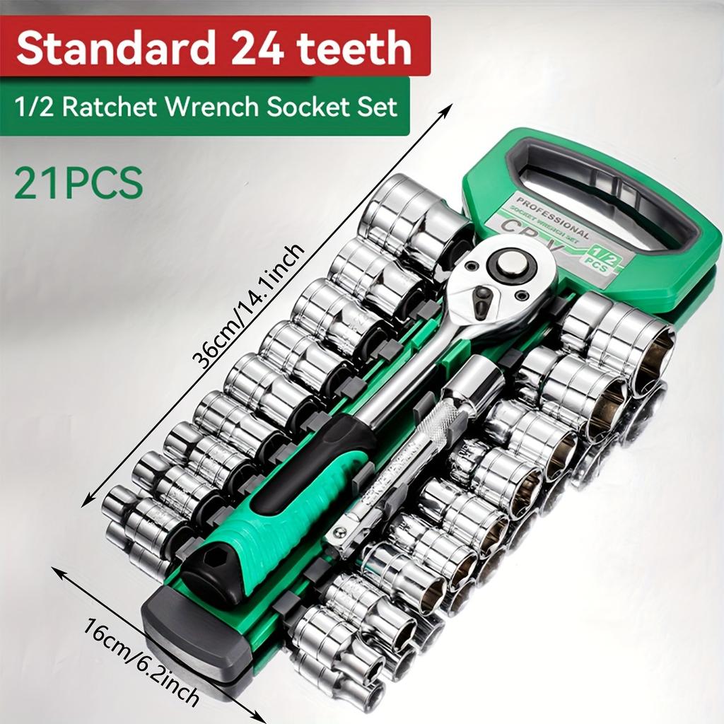 Набор торцевых ключей с храповым механизмом 1/4 3/8 1/2 дюйма, 21 шт., набор торцевых ключей с приводом, улучшите свой ремонт автомобилей и мотоциклов