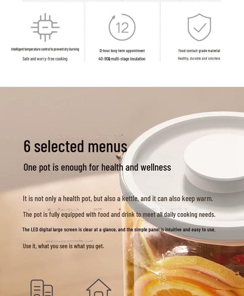 Xiaomi N1 Health Pot: 1.5L Electric Tea and Water Kettle with Constant Temperature and Tea Strainer, 800W