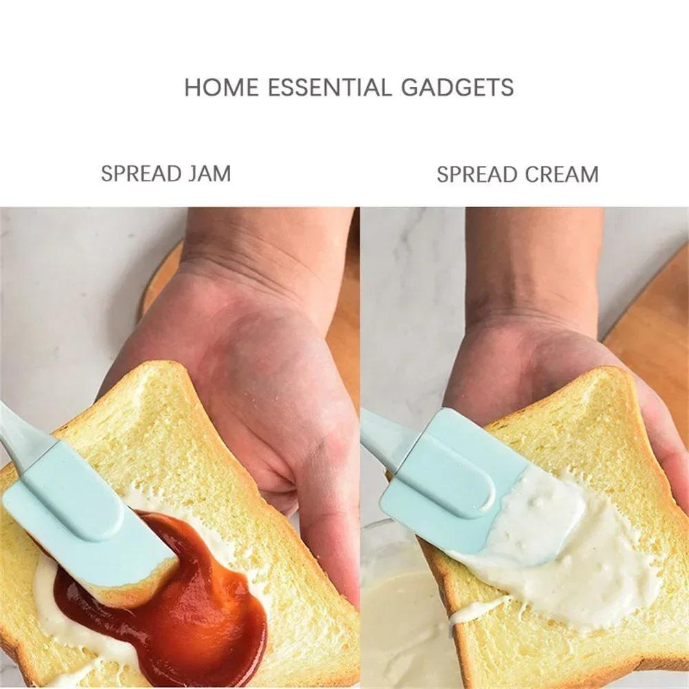 3PCS Cream Scraper DIY Cake Butter Spatula Mixer Oil Brush Kitchen Acceesories Silicone Spatula Non-Stick Kitchen Baking Tools